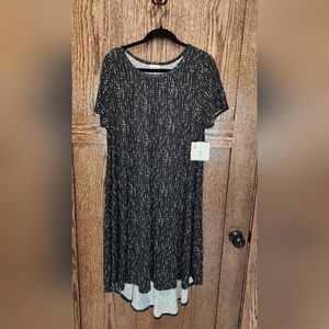 Black Printed Lularoe Carly Women's Dress
